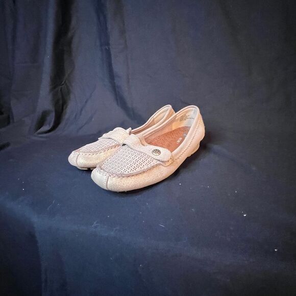 Baretraps Women's Oakes Moccasins Metallic Gold Suede loafer shoe Size 7.5‎ - Picture 8 of 12